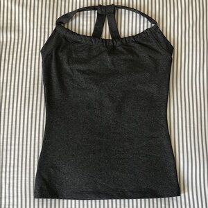 Prana Breathe Heathered Black Halter Bra Top in Small